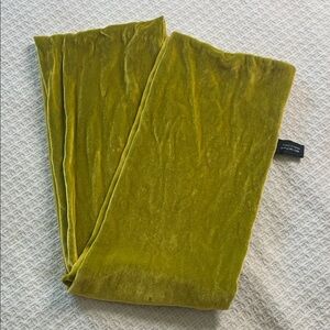 Shihreen silk velvet chartreuse scarf